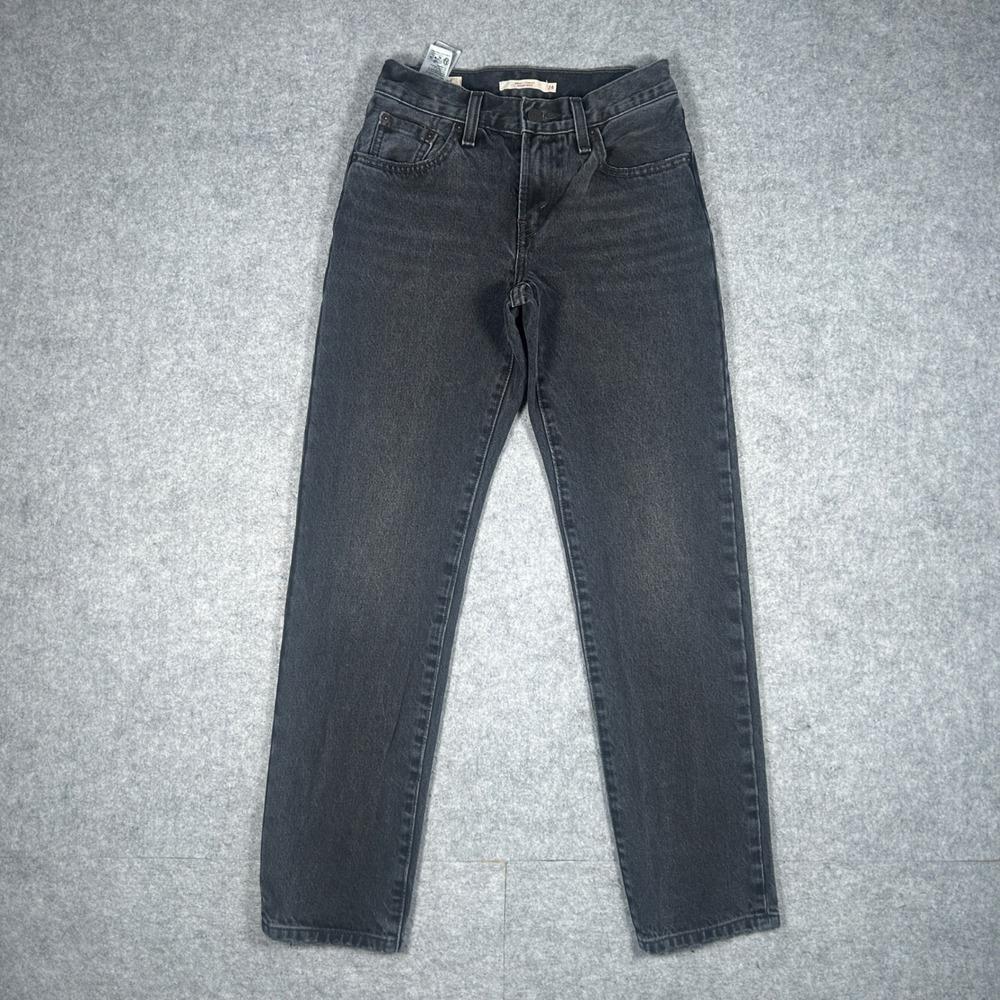 Levi's Denim Jeans Women 24 Black Middy Straight High Rise Casual Classic